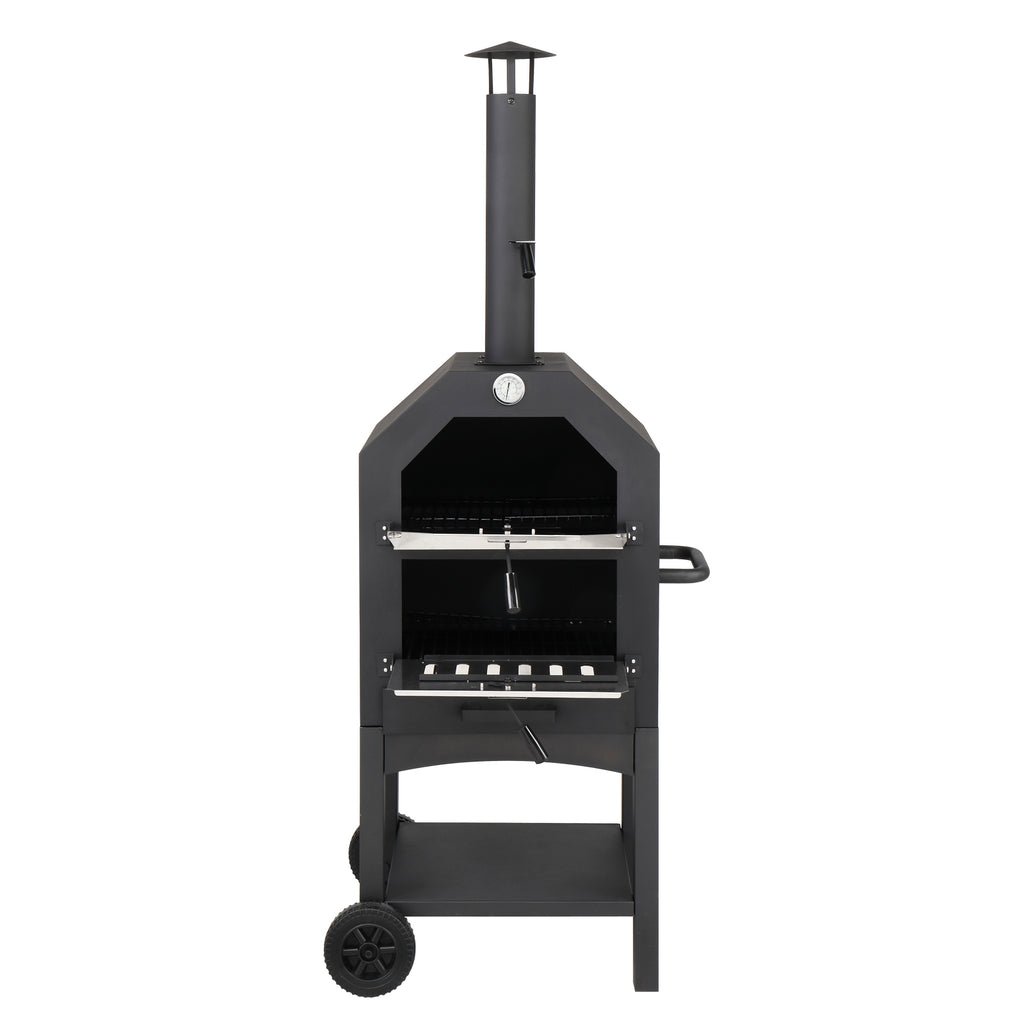 Outdoor Wood Fired Pizza Oven with Pizza Stone, Pizza Peel, Grill Rack,  for Backyard and Camping