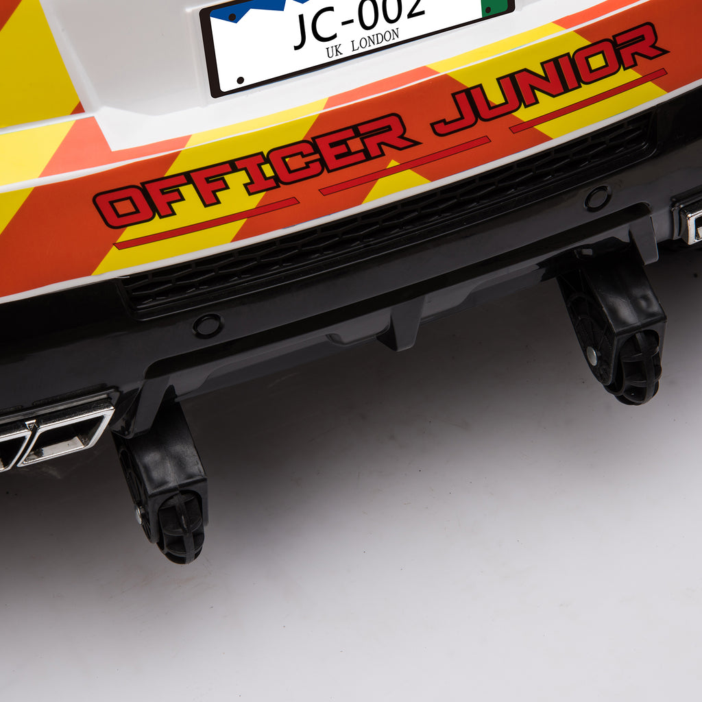 Dual Drive 12V 7Ah Police Car with 2.4G Remote Control White