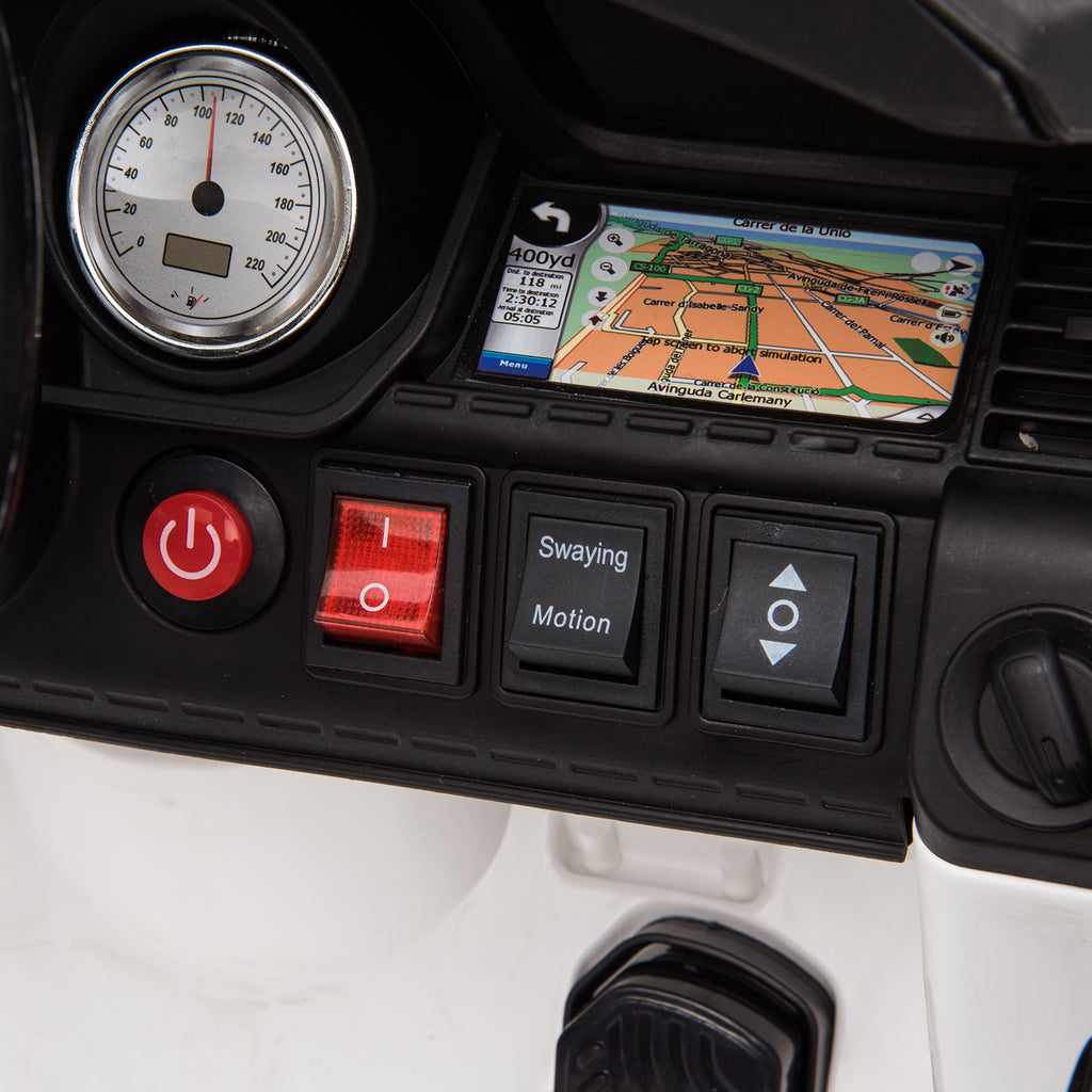 Dual Drive 12V 7Ah Police Car with 2.4G Remote Control White