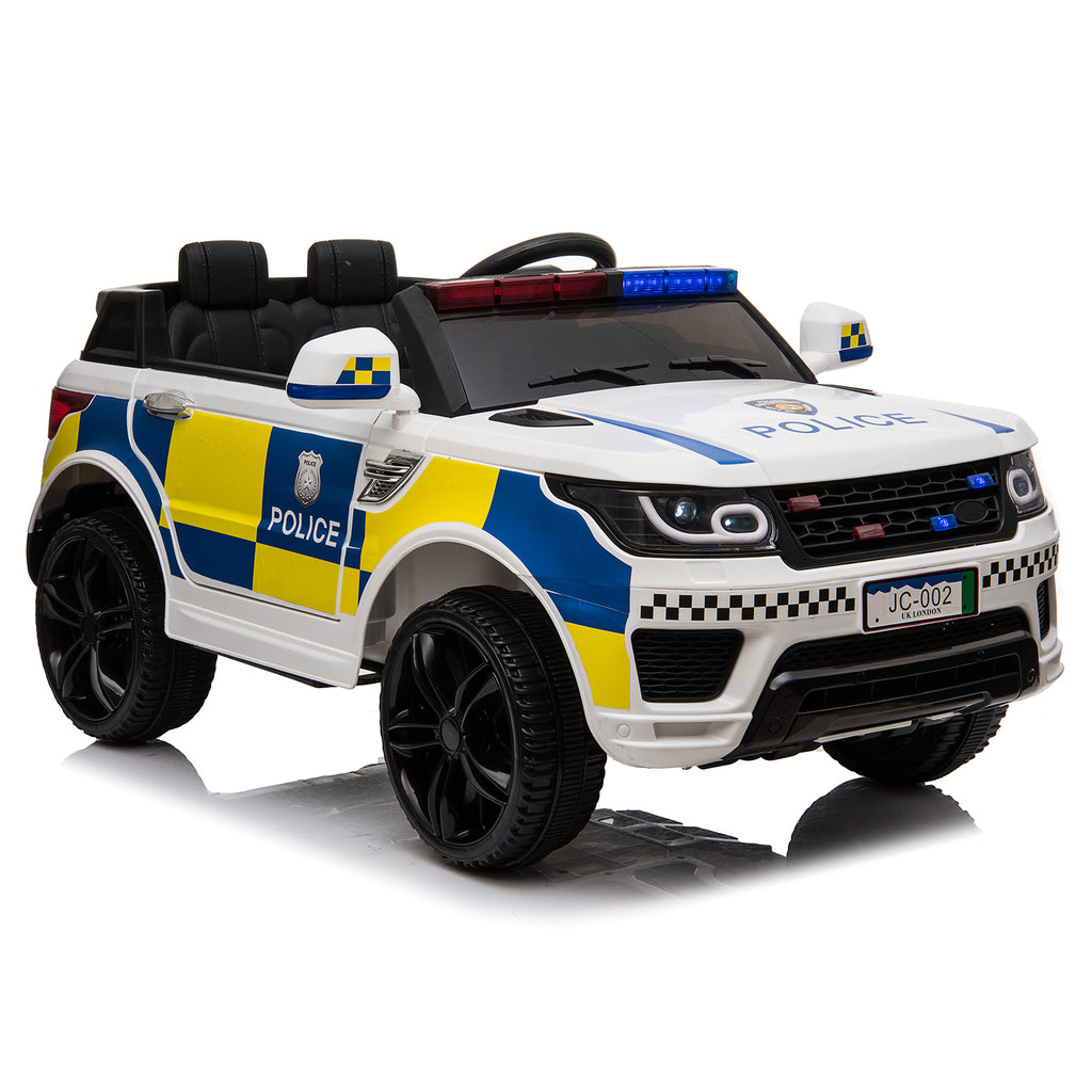 Dual Drive 12V 7Ah Police Car with 2.4G Remote Control White