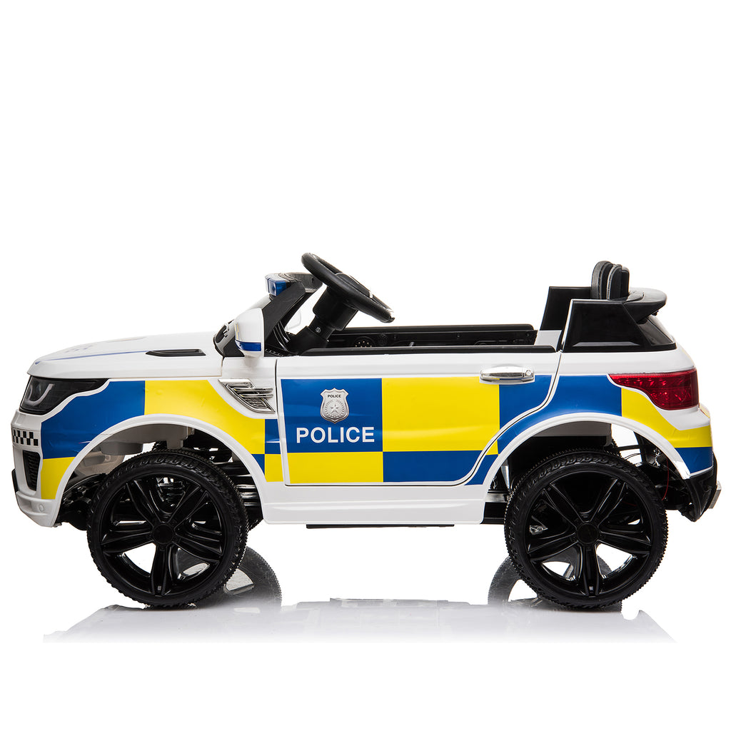 Dual Drive 12V 7Ah Police Car with 2.4G Remote Control White