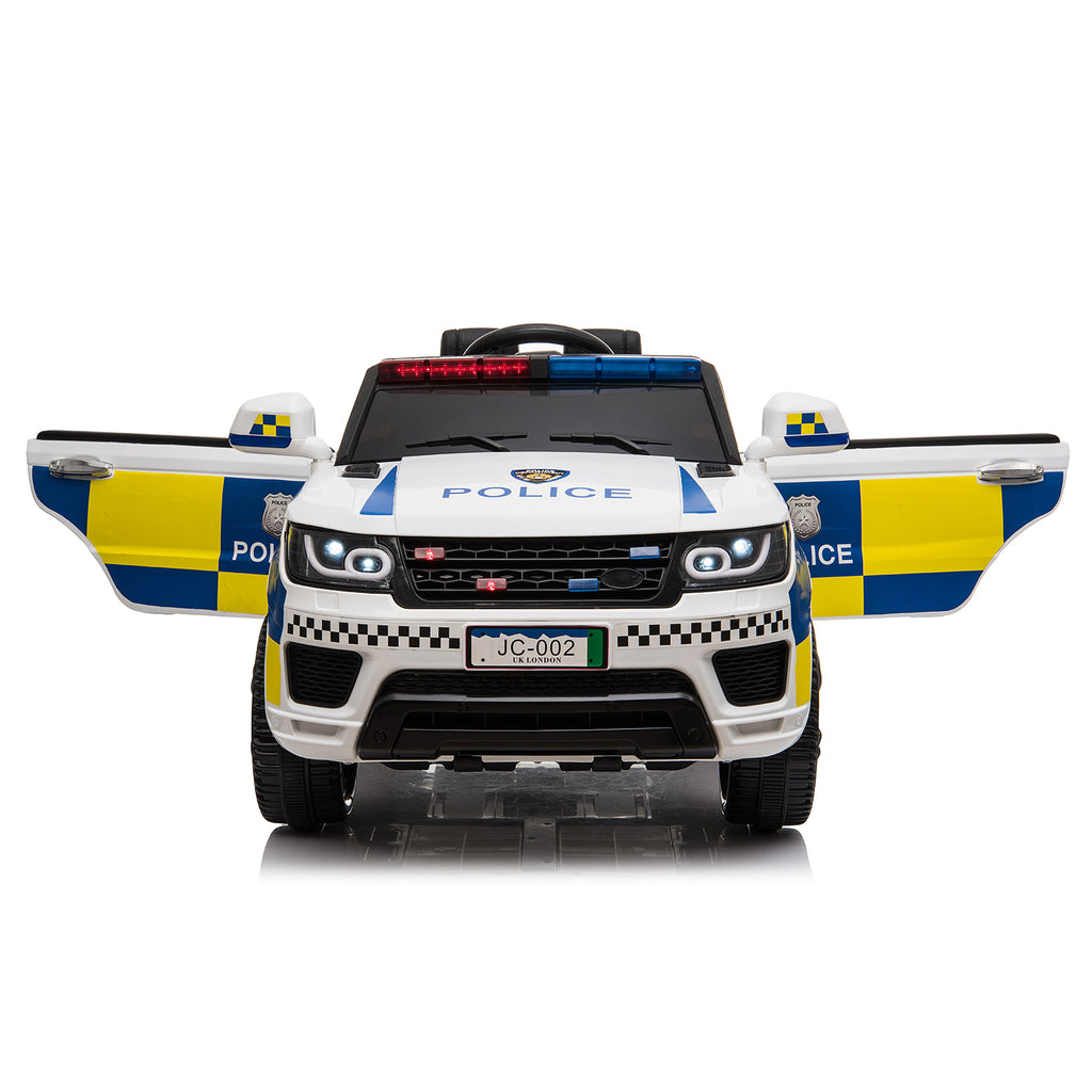 Dual Drive 12V 7Ah Police Car with 2.4G Remote Control White