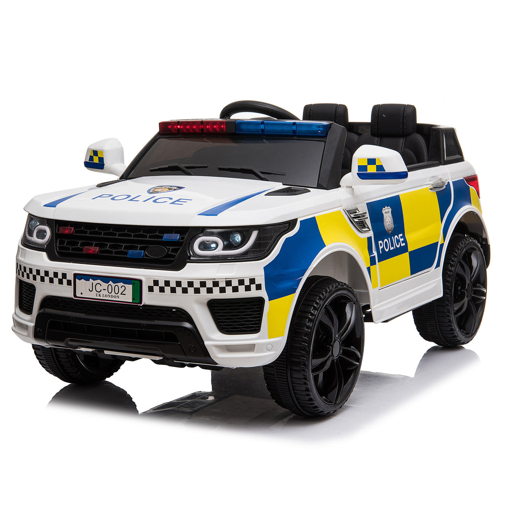 Dual Drive 12V 7Ah Police Car with 2.4G Remote Control White