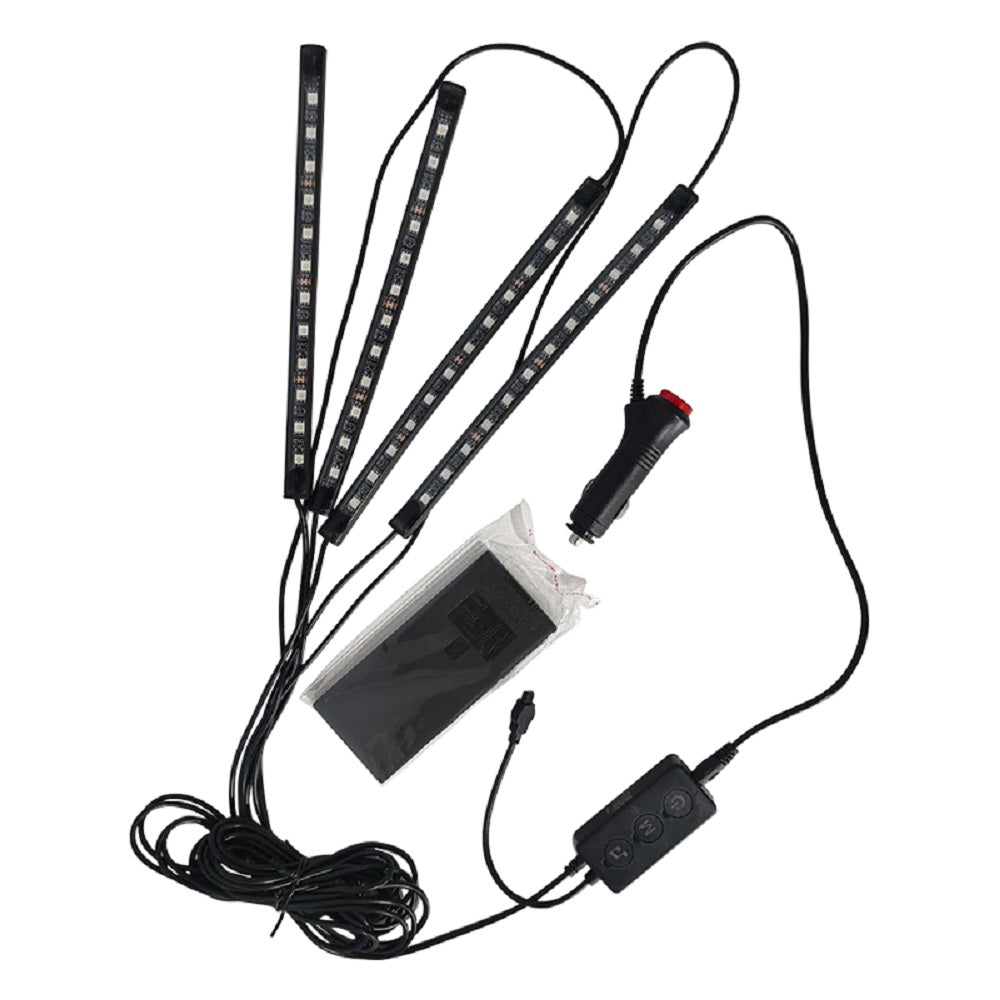 Car Interior Footwell LED Strip Lights RGB Multicolour Remote Atmosphere Lamp