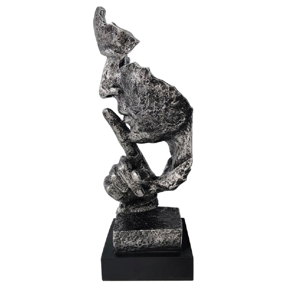 Resin Silent Man Statue Face Sculpture ，Modern Abstract Art Silence Carving Figurines