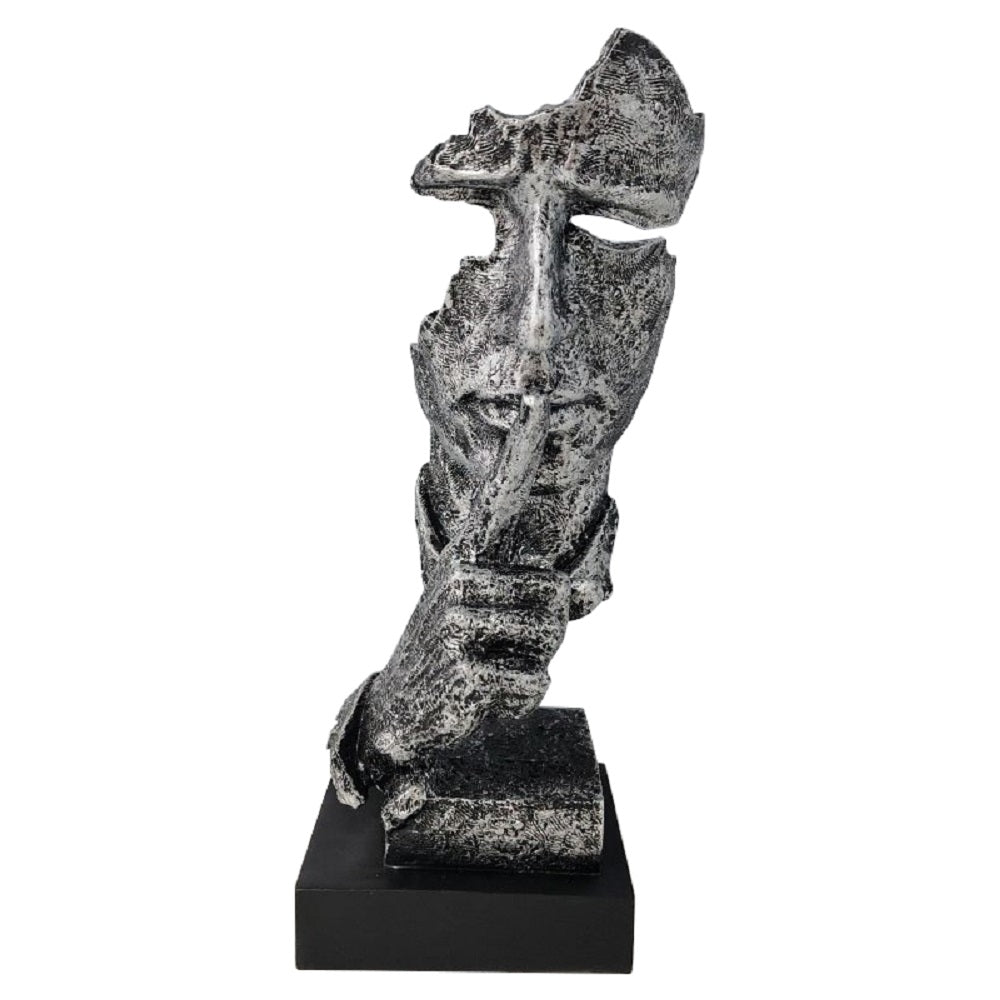 Resin Silent Man Statue Face Sculpture ，Modern Abstract Art Silence Carving Figurines