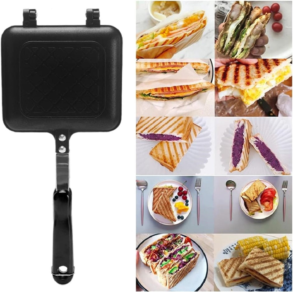 Sandwich Toastie Maker,Non-Stick Toasted Sandwich Maker Baking Pan Waffle Bread Toast Mold Double Side Breakfast Frying Pan