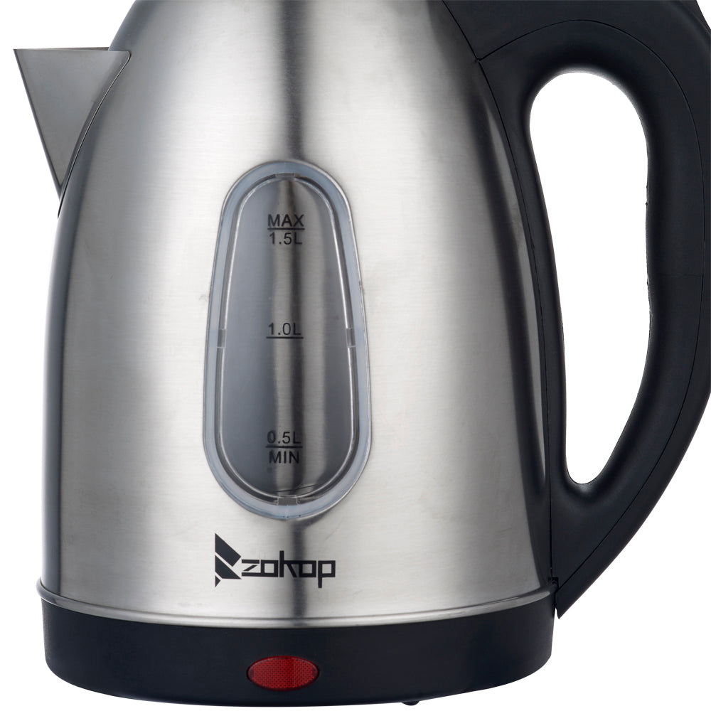 HD-1802S 220V 2000W 1.5L Stainless Steel Electric Kettle with Water Window