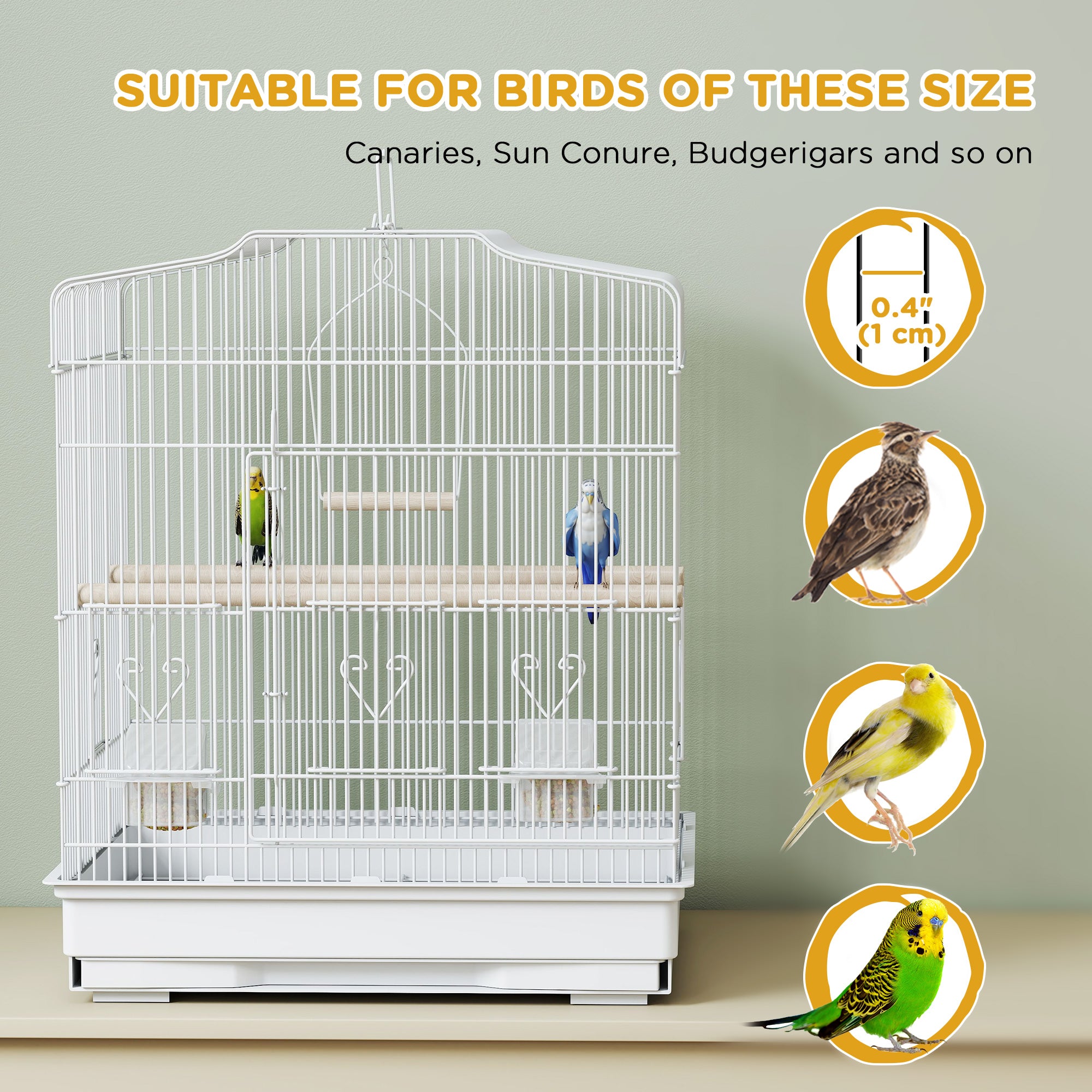 Bird Cage Starter Kit with Detachable Rolling Stand