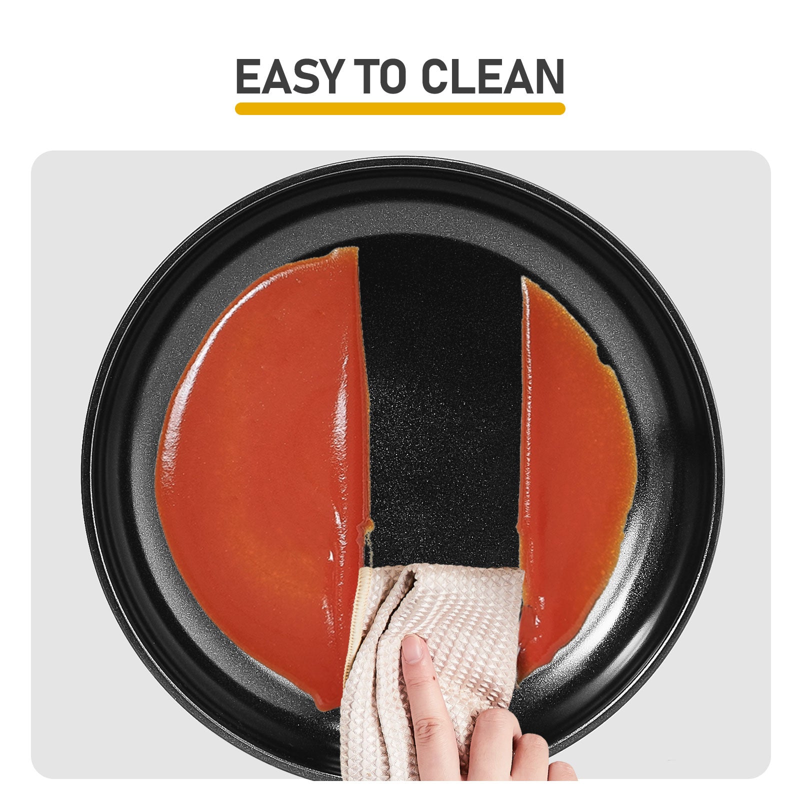 17-Piece Aluminum Cookware Set, Black Non-Stick Pots and Pans Set with Assembled Handles - 5 Pots & 2 Lids, Compatible with Induction, Gas, Electric Stoves, Perfect for Home Kitchen Use