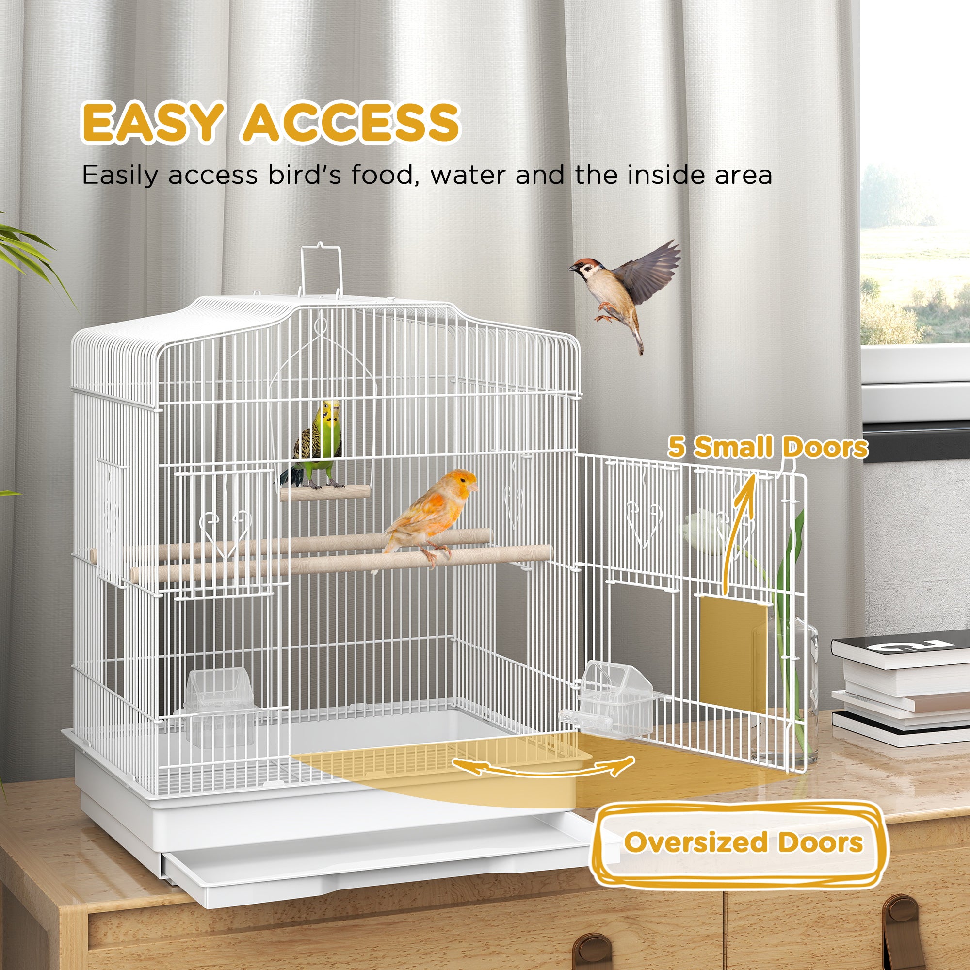 Bird Cage Starter Kit with Detachable Rolling Stand