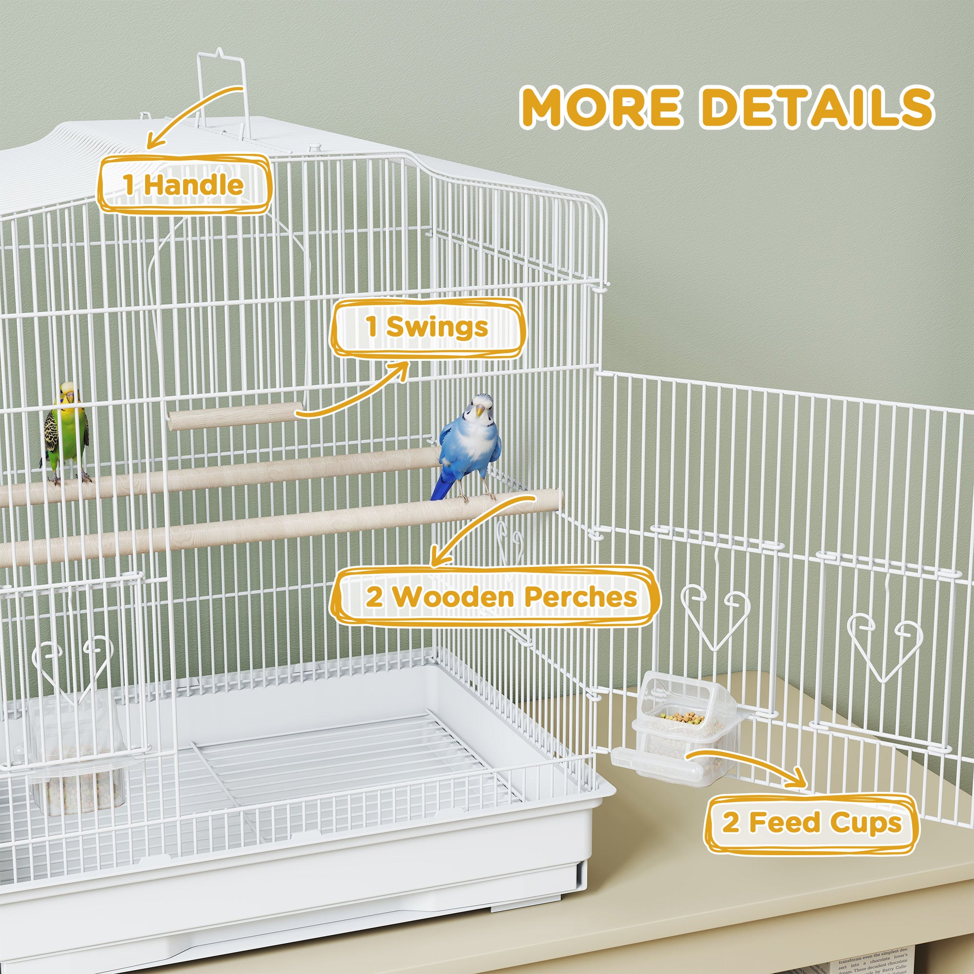 Bird Cage Starter Kit with Detachable Rolling Stand