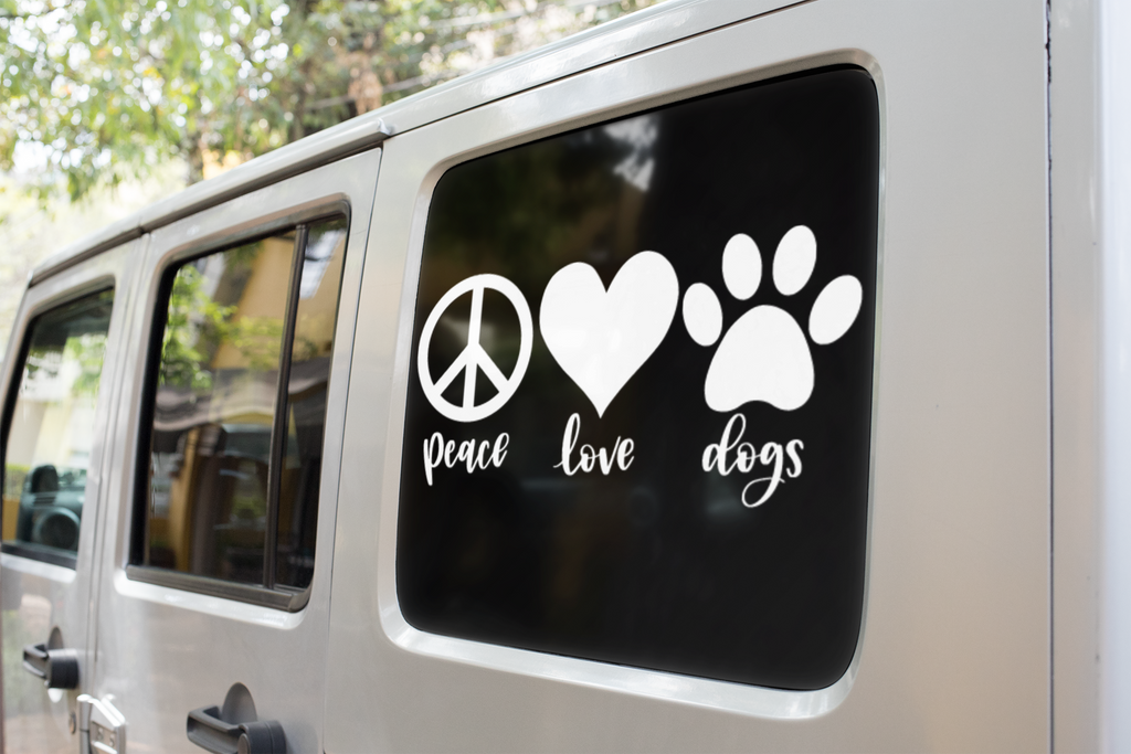 Peace Love Dogs Dog Mom Sticker